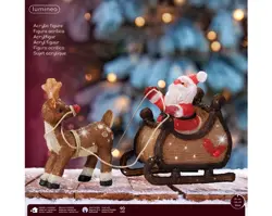 Lumineo LED figuren acryl santa,sled steady buiten - afbeelding 2