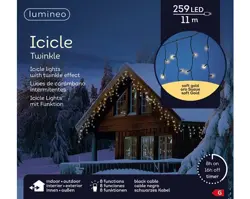 Lumineo Led icicle l1100cm259l zwart/soft gold - afbeelding 1