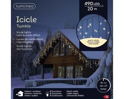 Lumineo LED icicle lights 8 functie twinkel effect buiten - afbeelding 2