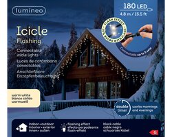 Lumineo LED icicle lights flashing effect buiten - afbeelding 2