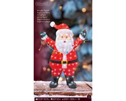 Lumineo LED kerstman acryl santa flashing effect buiten L.34cm x W.61cm x H.88cm - afbeelding 2