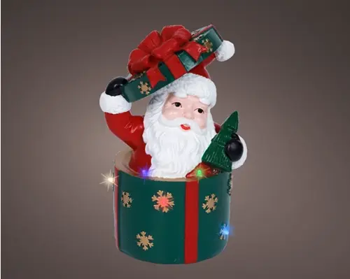 Lumineo Led kerstman l10.5b13h20cm-5l multi - afbeelding 1