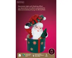 Lumineo Led kerstman l10.5b13h20cm-5l multi - afbeelding 2