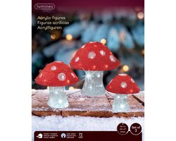 Lumineo LED paddenstoel acryl mushroom steady buiten dia23cm x H.23cm - afbeelding 3