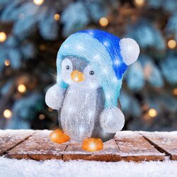 Lumineo LED pinguïn acryl steady buiten L.24.5cm x W.27cm x H.33cm - afbeelding 1