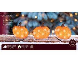 Lumineo LED pompoen acryl steady buiten 3ass - afbeelding 2