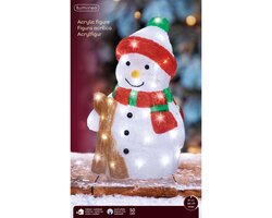 Lumineo LED sneeuwpop acryl steady buiten L.20cm x W.25cm x H.38cm - afbeelding 2