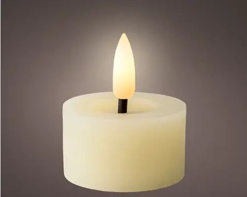 Lumineo LED theelicht wax fire flame effect binnen - afbeelding 1