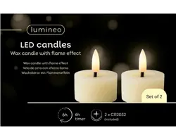 Lumineo LED theelicht wax fire flame effect binnen - afbeelding 2
