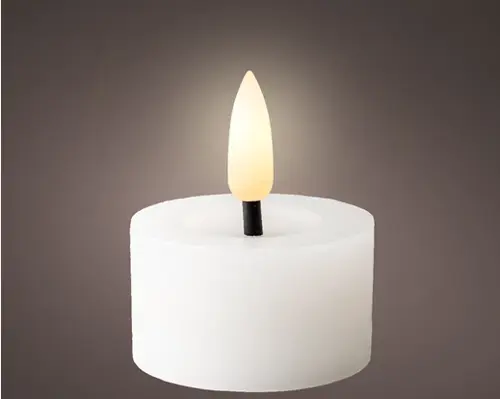 Lumineo LED theelicht wax fire flame effect binnen - afbeelding 1