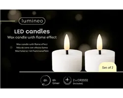 Lumineo LED theelicht wax fire flame effect binnen - afbeelding 2