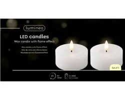 Lumineo LED theelicht wax fire flame effect binnen - afbeelding 2