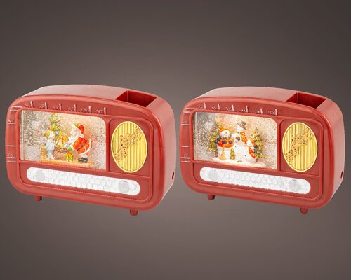 Lumineo LED waterspinner plastic radio steady BO binnen 2ass - afbeelding 1