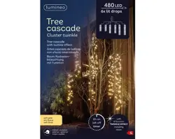 Lumineo Ledcascade cluster l200cm480l zwart/soft gold - afbeelding 1