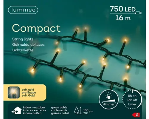 Lumineo Ledcompact 1600cm750l groen/soft gold - afbeelding 1