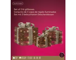 Lumineo Micro LED giftbox rotan steady binnen - afbeelding 2