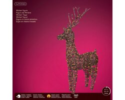 Lumineo Micro LED rendier wicker steady buiten L.24cm x W.60cm x H.104cm - afbeelding 2