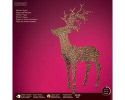 Lumineo Micro LED rendier wicker steady buiten L.38cm x W.107cm x H.180cm - afbeelding 2