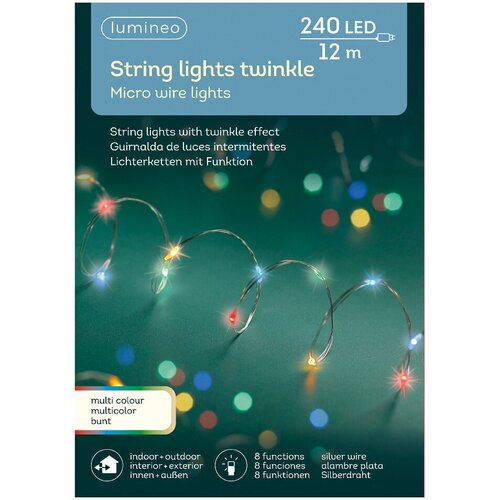 Lumineo Microled twinkle 12m-240l zlvr/mlt