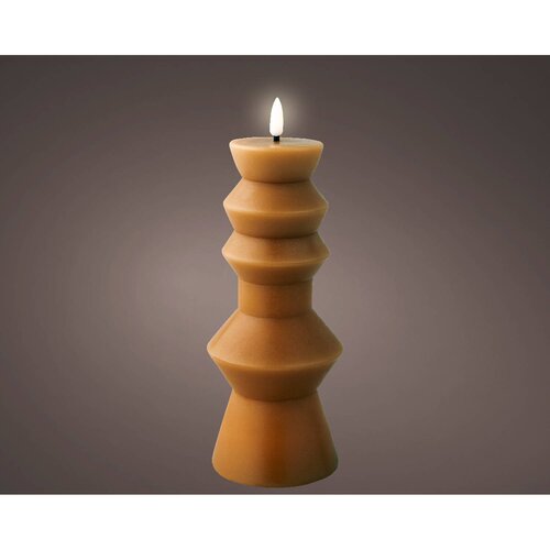 Lumineo stompkaars Ledkaars 23cm bruin/warm wit