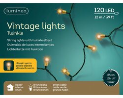 Lumineo vintage light twinkel 120 led-12 m klassiek warm-groen - afbeelding 1