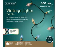 Lumineo vintage light twinkel 180 led-18 m multi color-groen - afbeelding 1