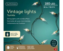 Lumineo vintage light twinkel 180 led-18 m warm wit-groen - afbeelding 1
