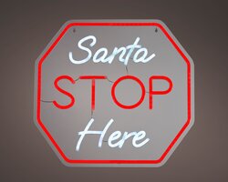 LumineoLED neon light plastic santa stop here steady