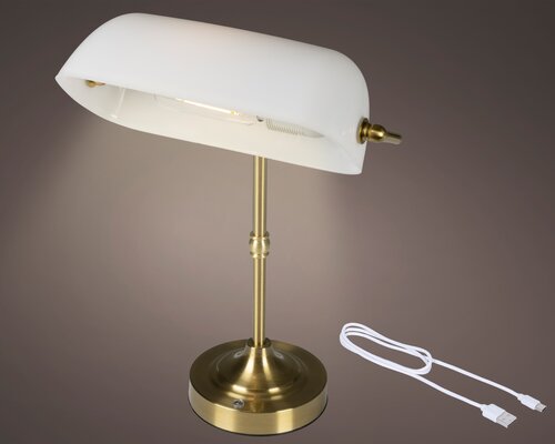 LumineoOplaadbare tafellamp ijzer banker steady binnen
