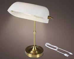 LumineoOplaadbare tafellamp ijzer banker steady binnen