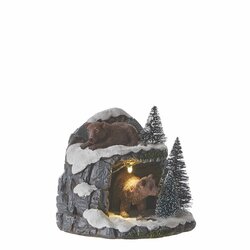 Luville Bear cave white battery operated - l10xw9xh8,5cm