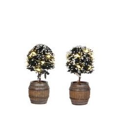 LuVille Buxus tree in barrel 2 pieces (light)