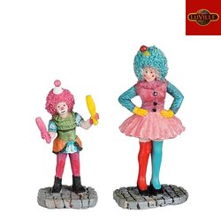 LuVille Carnaval clowns 2 stuks - l3,5xb2,5xh8cm