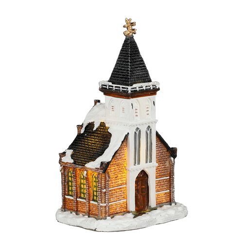 Luville Church small battery operated - l8,5xb6xh13,5cm