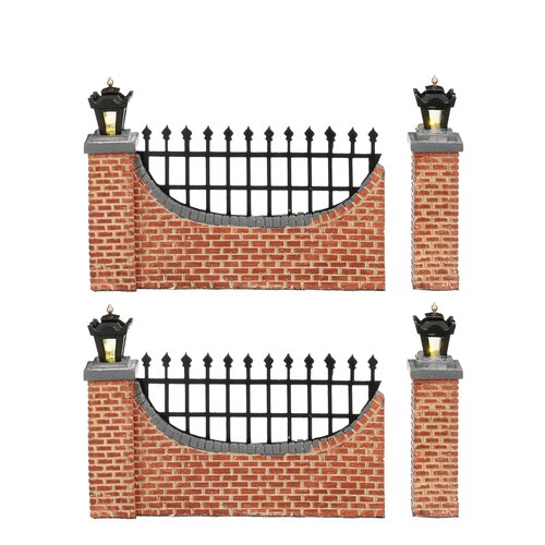 Luville Fence brown lighted 4 pieces battery operated - l11xb1,5xh8cm