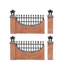 Luville Fence brown lighted 4 pieces battery operated - l11xb1,5xh8cm