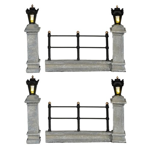 Luville Fence grey lighted 4 pieces battery operated - l10xb2xh8cm