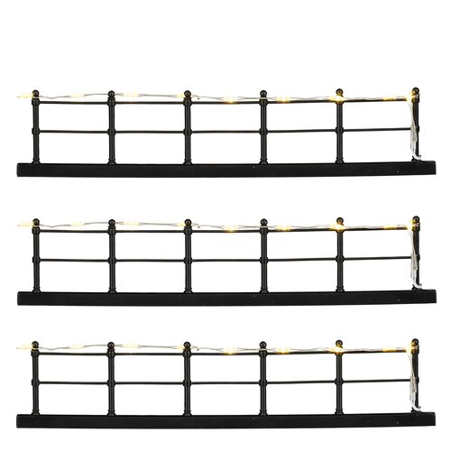 Luville Fence warm white 3 pieces battery operated - l20xh4cm