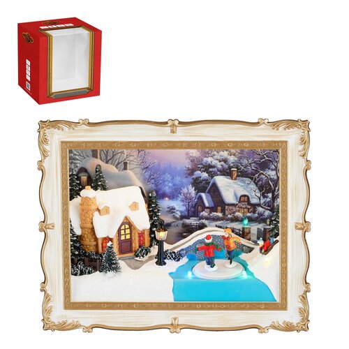 Luville Frame winter scenery battery operated - l24,5xb10,5xh20cm