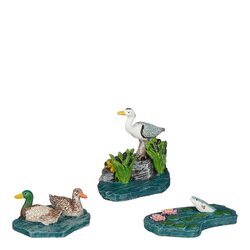 LuVille Heron and ducks 3 stuks - l4xb2,5xh4cm