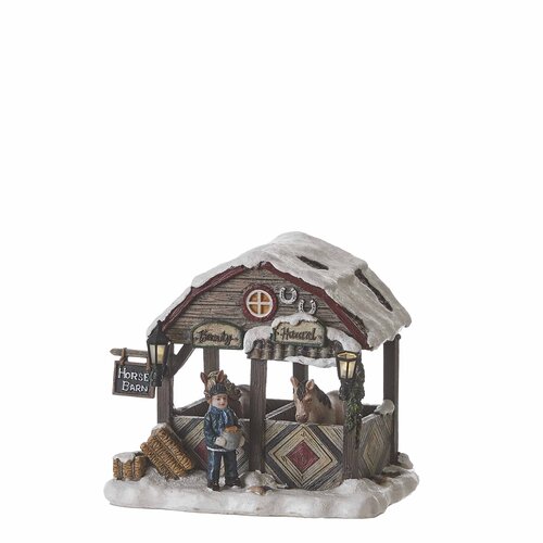 Luville Horse stable brown battery operated - l13xw11xh11,5cm