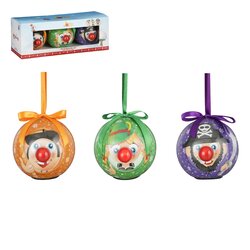 Luville Kerstbal Fransman Oostenrijk Piraat 3 stuks werkt op batterijen - d8cm