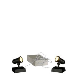 Luville Lamp zwart 2 stuks battery operated - l4xb3,2xh4,5cm