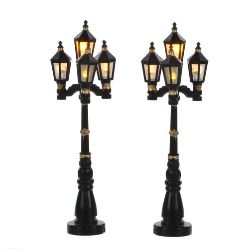 Luville Old English street lantern 2 pieces battery operated - h10,5cm