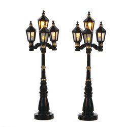 Luville Old English street lantern 2 pieces battery operated - h10,5cm