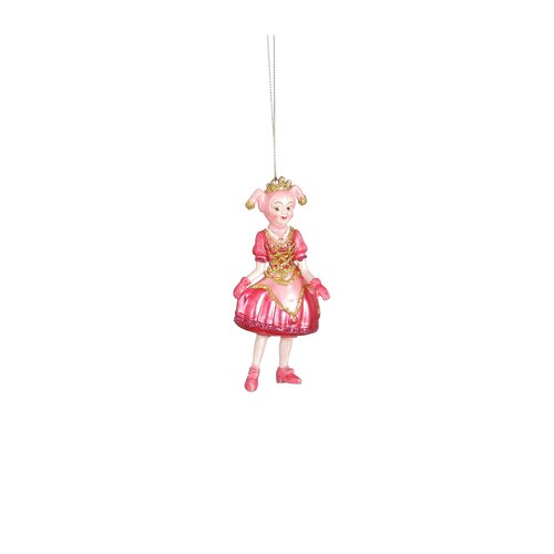 Luville Ornament Pardijn glas roze - l5xb4xh12,5cm