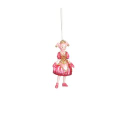 Luville Ornament Pardijn glas roze - l5xb4xh12,5cm