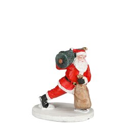 Luville Santa on ice skates - l6xb4,5xh6,5cm