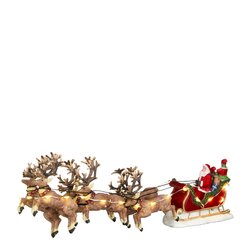 Luville Santa with his elves in a sleigh battery operated - l30xb6xh7,5cm