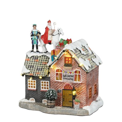 Luville Sinterklaas on roof battery operated - l17,5xb13xh19cm